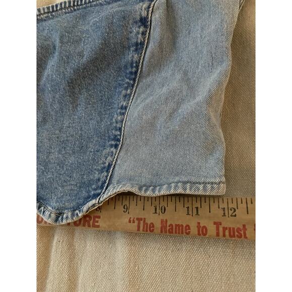 Tube Top Womens Small Y2K Side Zip Elastic Hem Tube Top Medium Wash Denim Corset - Picture 7 of 8